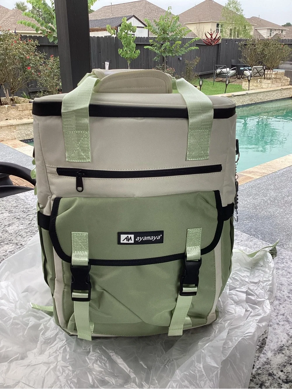 Light Green Two-Tone women’s wine cooler Backpack